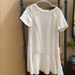 Banana republic midi short sleeve cream dress
